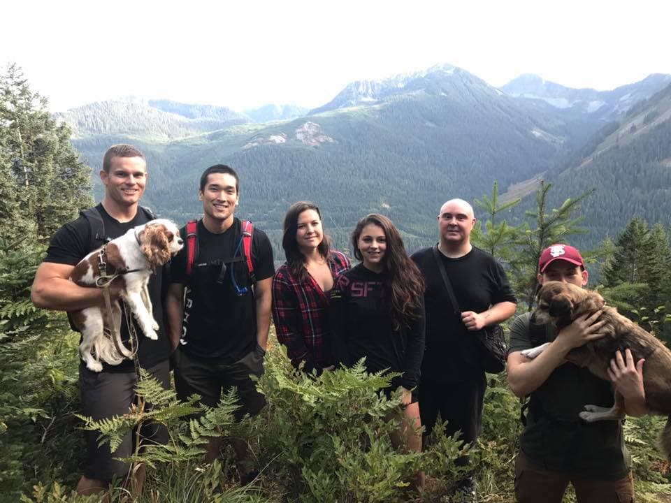 Armor Athletics members on a community hike